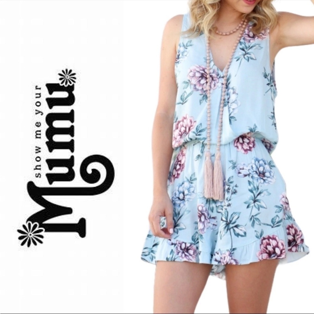 Show Me Your Mumu Riri Romper Womens Size Small Wildflower Breeze Floral Ruffle